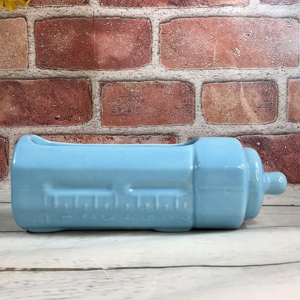 Vintage HAEGER Pottery Blue Baby Bottle Ceramic Planter #353